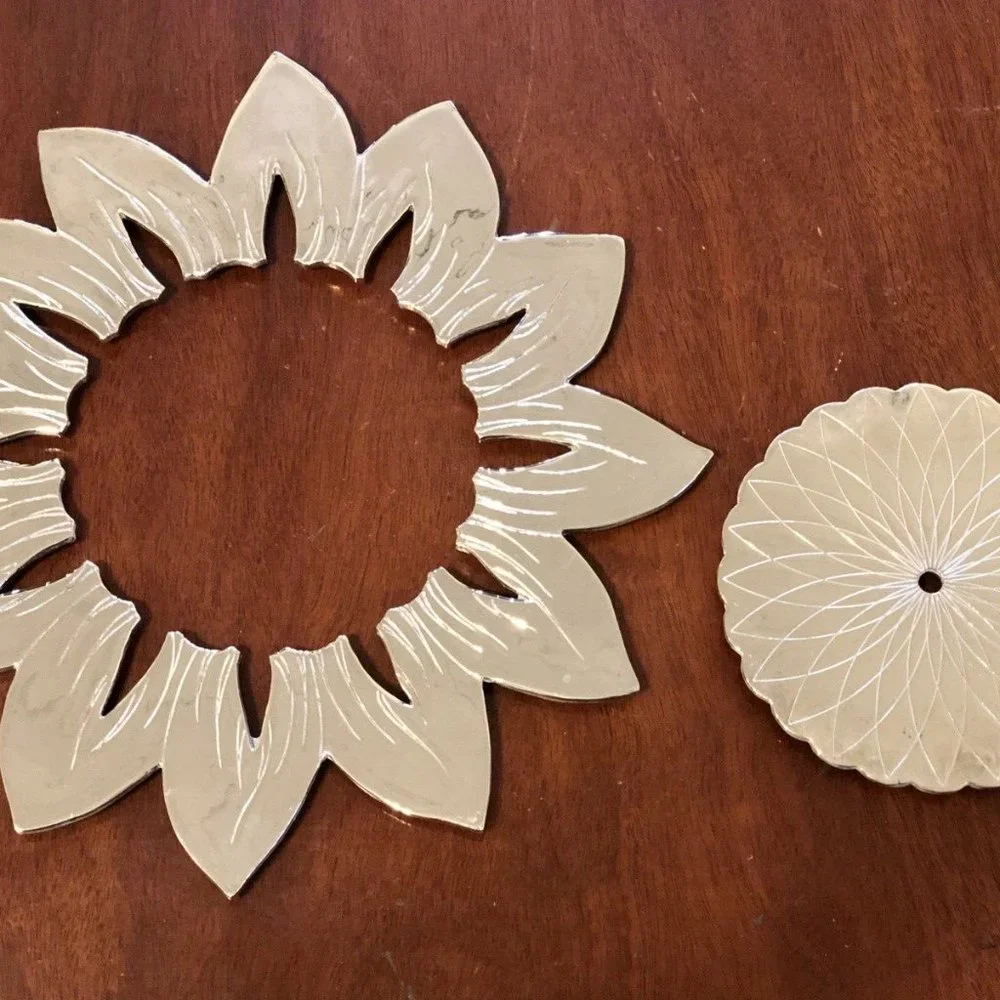 Vintage 2 in 1 Silver Chrome Towle Flower Trivet Footed